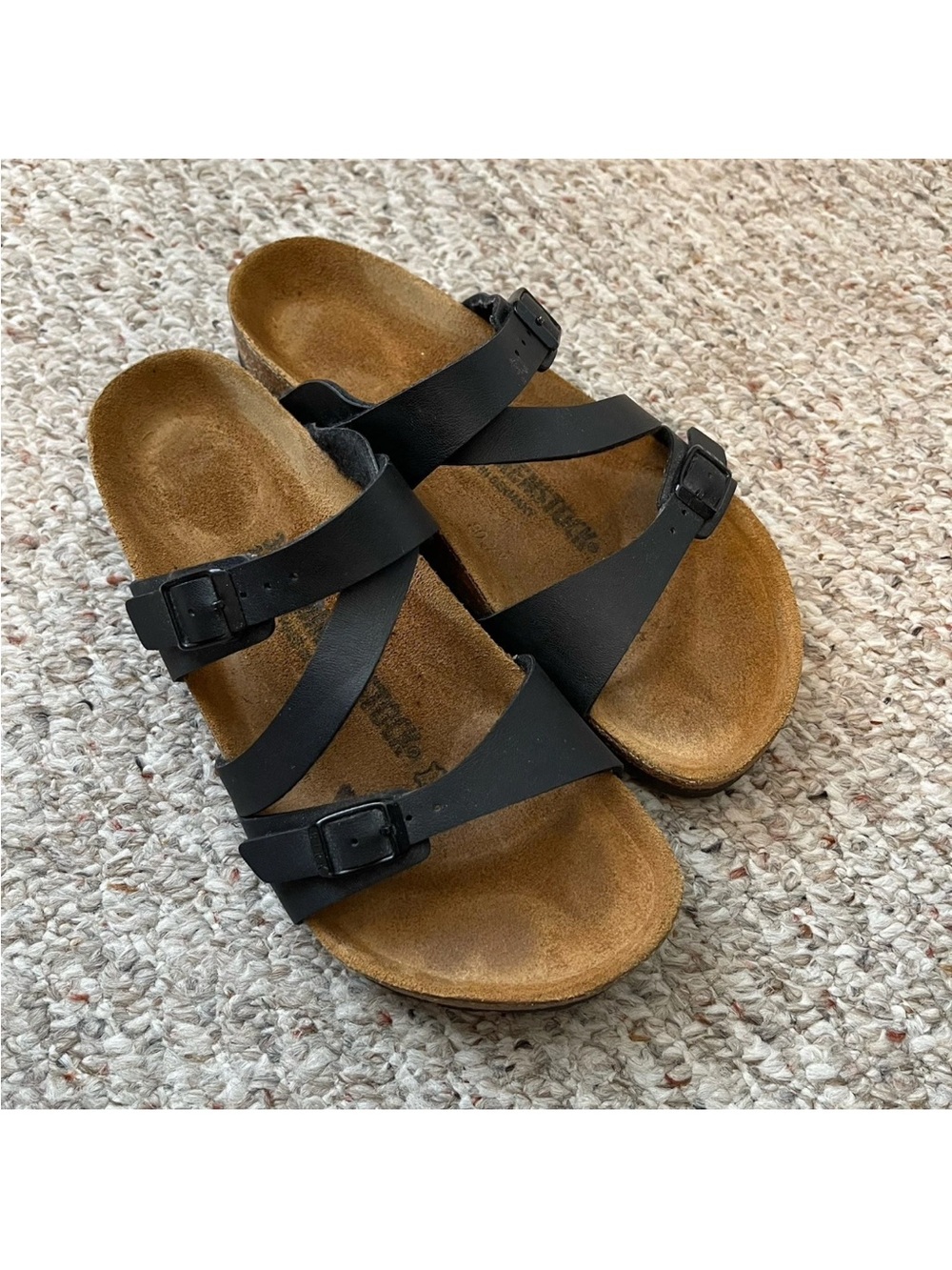 Birkenstock Salina Cork Sandals Slides EUR 38 USA Women 7-7.5 Black-Germany 245